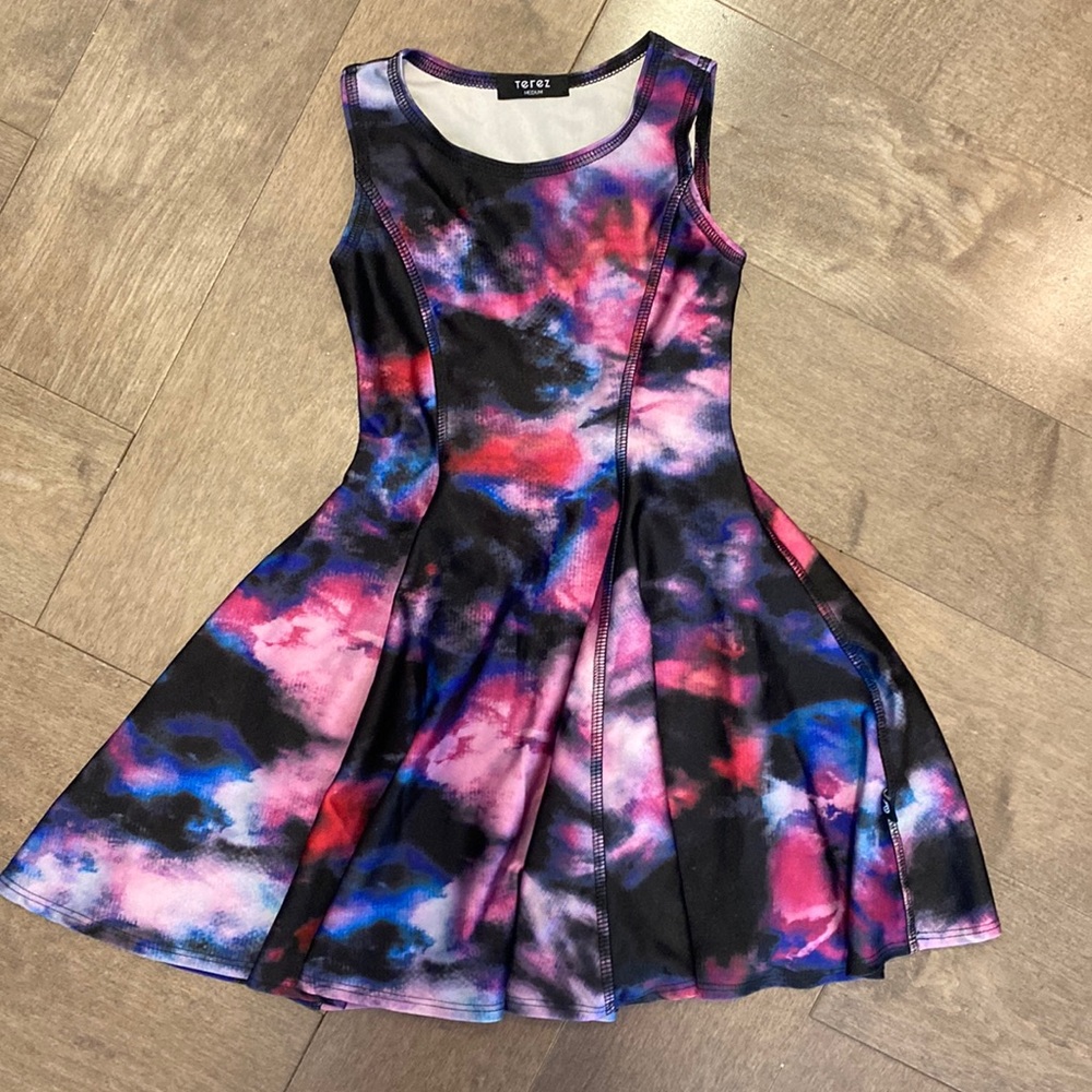 Gemstone color tie dye Terez skater dress!